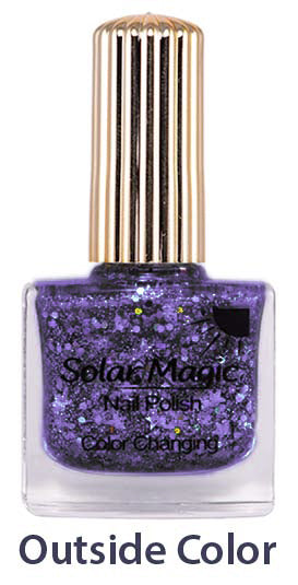 A Color Changing Nail Polish in Sun - Magic Glitter to Amethyst Crystals