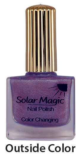 Color Changing Nail Polish Bottle - Magic Chiffon to Galactic Night - outside color