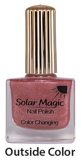 Color Changing Nail Polish Bottle - Magic Chiffon to Shimmer Rose - outside color