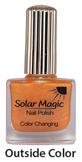 Color Changing Nail Polish Bottle - Magic Chiffon to Sunset Glow - outside color
