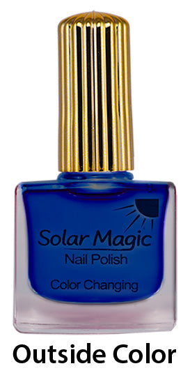 Color Changing Nail Polish Bottle - Magic Gel-e Top Coat to Blue Jean Girl - outside color