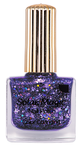 A Color Changing Nail Polish in Sun - Magic Glitter to Amethyst Crystals
