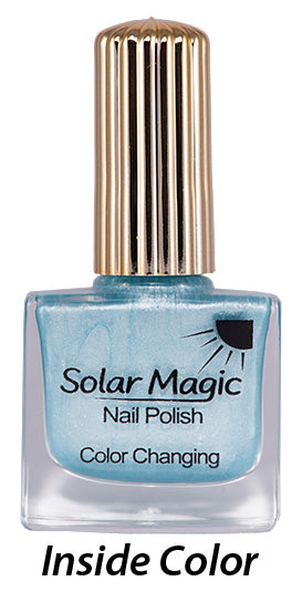 Changing Color Nail Polish Bottle - Oou Oou Blue to Magical Magenta Color - inside color