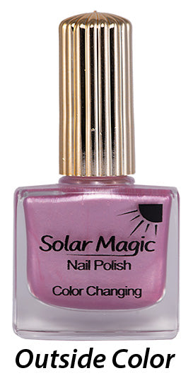 Changing Color Nail Polish Bottle - Pink Pearl to Purple Majesty - outside color