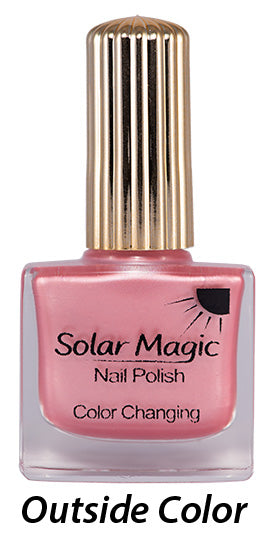 Changing Color Nail Polish Bottle - Pink Pearl to Red Ribbon - outside color