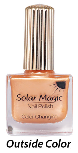 Changing Color Nail Polish Bottle - Pink Pearl to Sunset Sunshine - outside color