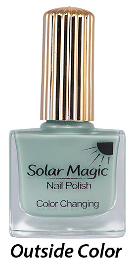 Sky Blue to Crème de Mint Color Change Nail Polish Bottle - outside color