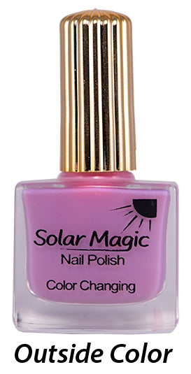Sugar Pink to Dangerous Violet Color Change Nail Polish Bottle - outside color