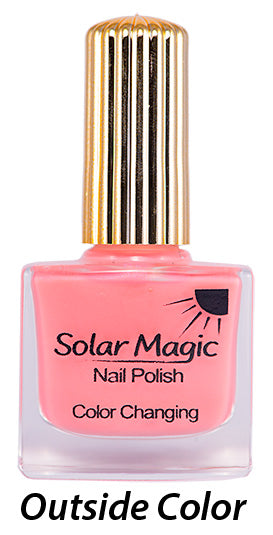 Sugar Pink to Sunset Red Color Change Nail Polish - outside color