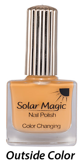 White Tip to Copper Coral Color Change Nail Polish Bottle - outside color