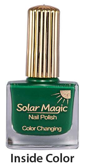 Color Changing Nail Polish  Bottle - Celtic Kelly to Emerald Night - inside color