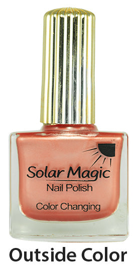 Color Changing Nail Polish Bottle - Hot Pinky to Copper Fox - outside color