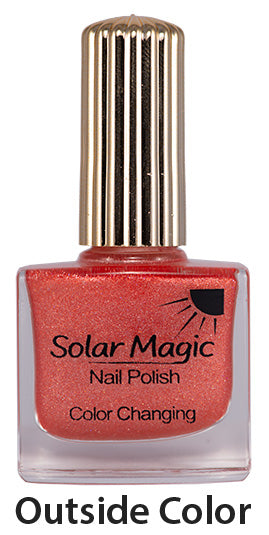 Color Change Nail Polish Bottle - Magic Chiffon to Fireworks Red - outside color