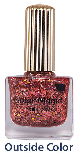 Color Changing Nail Polish Bottle - Magic Glitter to Rockin' Ruby - outside color