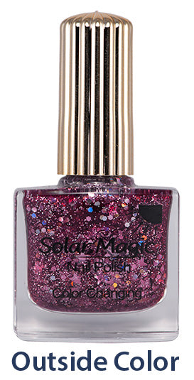 Color Changing Nail Polish Bottle - Magic Glitter to Royalty - outside color