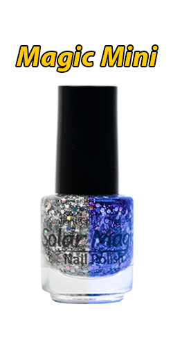 Color Change Nail Polish - Magic Glitter to Blue Galaxy -  Magic Mini Bottle